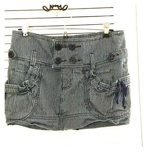 BB Dakota jean stripped mini skirt